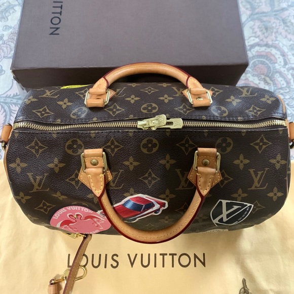 😍LIMITED EDITION LOUIS VUITTON Monogram Canvas World Tour Speedy Bandouliere 30 - Picture 4 of 15